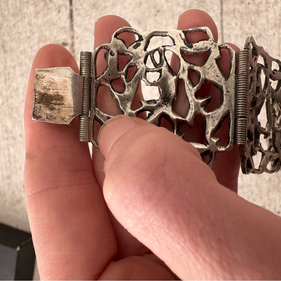 Vintage 800 European Silver Cherub Art Deco Bracelet - Picture 7 of 9